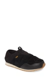 Teva Ember Moc Shearling Womens Black Slippers In Black Suede