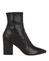 Loeffler Randall Pointed-toe Leather Ankle Boots In Black