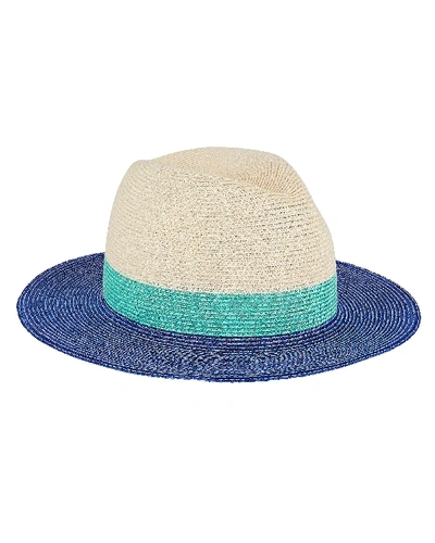 Eugenia Kim Lillian Striped Straw Fedora In Blue-med