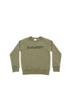 BURBERRY DERICK CREWNECK SWEATSHIRT IN ARMY GREEN