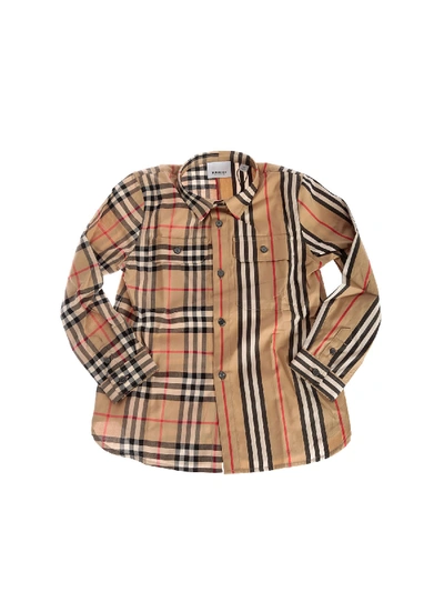 Burberry Kids' Amir Shirt In Beige Archive Color