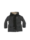 BURBERRY EDDIE DOWN JACKET WITH HOOD IN ANTHRACITE COLOR