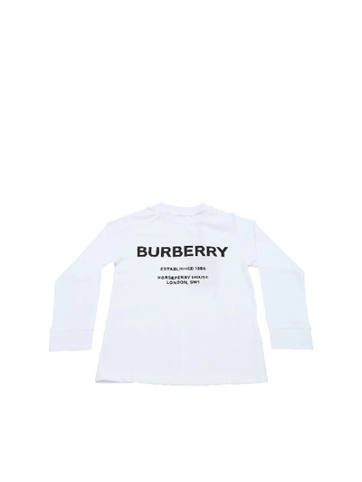 Burberry Kids' White Griffon T-shirt With Horseferry Print