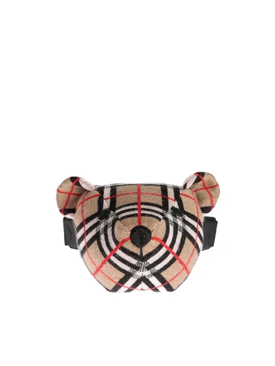 Burberry Thomas Bear Waist Bag With Vintage Check Pattern In Beige
