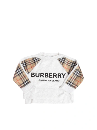 Burberry Kids' Esther Sweatshirt In Melange Grey Cotton In Gray