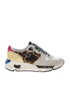 GOLDEN GOOSE RUNNING SOLE trainers IN GREY AND ANIMAL PRINT