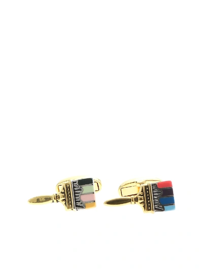 Paul Smith Brush-shaped Cufflinks In Gold