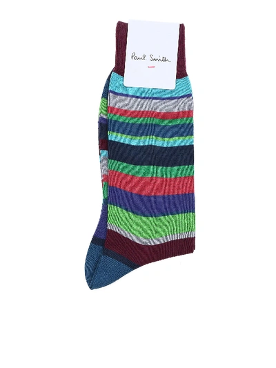 Paul Smith Bernard Burgundy Color Socks In Multi