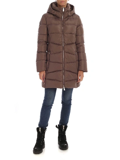 Add Brown Down Jacket With Removable Hood