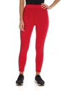 GCDS RED LEGGINGS WITH BRANDED BANDS