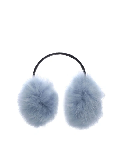 Yves Salomon Blue Earmuffs In Light Blue