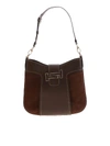 TOD'S BROWN HOBO BAG IN LEATHER AND SUEDE