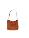 TOD'S LEATHER AND SUEDE HOBO BAG IN LEATHER COLOR