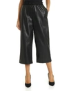DKNY WIDE TROUSERS WITH ELASTICATED WAIST IN BLACK