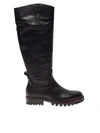 ANNA BAIGUERA ANNBK BOOTS IN BLACK LEATHER WITH LUG SOLE,P47251