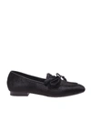 ANNA BAIGUERA TORY MOCCASINS IN BLACK,P49796