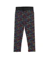 STELLA MCCARTNEY BLACK LEGGINGS WITH MULTIcolour MONOGRAM PRINT