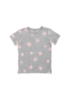 STELLA MCCARTNEY GREY T-SHIRT WITH VINTAGE EFFECT STAR PRINT