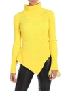 OFF-WHITE RIBBED SWEATER IN YELLOW