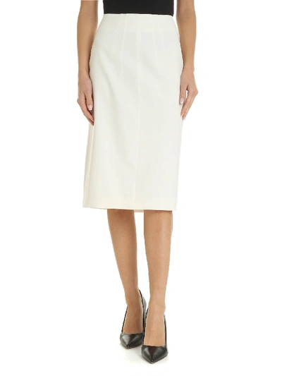 N°21 Viscose And Wool Skirt In Cream Color In White