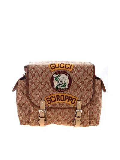 Gucci Sciroppo Patch Backpack In Brown