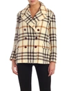 ASPESI DOUBLE-BREASTED COAT FEATURING CHECK PRINT,1202 G863 40074