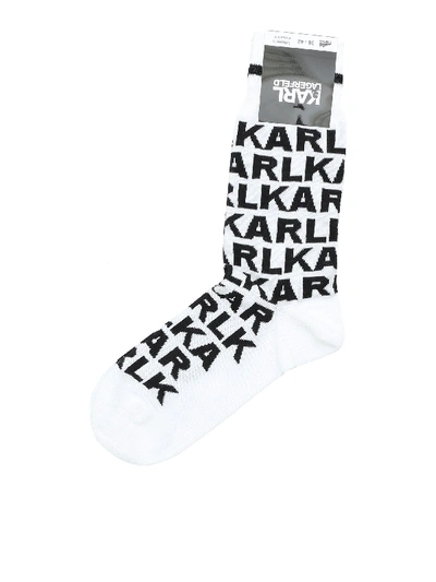 Karl Lagerfeld Logo Karl All-over Socks In White