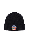 Mc2 Saint Barth Logo Patch Beanie In Blue In Blue