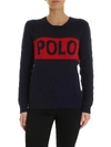 POLO RALPH LAUREN POLO RALPH LAUREN INLAY AND MAXI LOGO PULLOVER IN BLUE