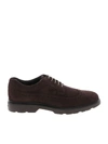 HOGAN H393 SUEDE LEATHER DERBY IN BROWN,HXM3930BX60HG0S807