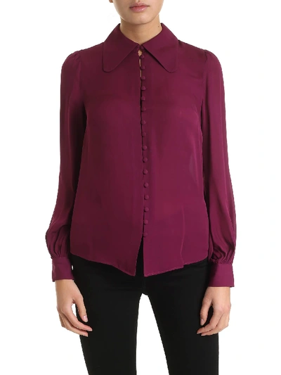 Michael Kors Loose Fit Shirt In Purple Colour Silk