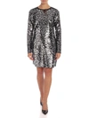 MICHAEL KORS ANIMAL PRINT DRESS IN SILVER COLOR