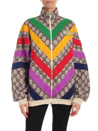 Gucci Monogram Pattern Sweatshirt In Beige