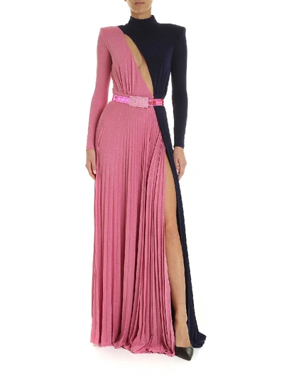 ELISABETTA FRANCHI★PINK LONG DRESS Elisabetta Franchi - One-Shoulder Long Dress with Long