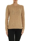 POLO RALPH LAUREN POLO RALPH LAUREN BRAIDED PULLOVER IN CAMEL COLOR
