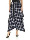 MCQ BY ALEXANDER MCQUEEN CHECK SKIRT IN BLUE AND GREY,549174 RNF01 4046