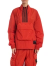 Y-3 LOGO PATCH JACKET IN RED