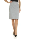 Peserico Melange Grey Skirt With Vent In Grey