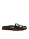 VIVIENNE WESTWOOD I LOVE PRINT SLIDES IN BLACK