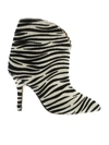 PARIS TEXAS ZEBRA PATTERN ANKLE BOOTS IN WHITE AND BLACK