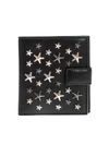 JIMMY CHOO FRIDA LTR WALLET IN BLACK,FRIDA LTR BLACK METALLIC MIX