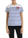 POLO RALPH LAUREN POLO RALPH LAUREN STRIPED T-SHIRT WITH LOGO IN WHITE ELECTRIC BLUE