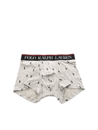 Polo Ralph Lauren All Over Logo Print Boxer In Gray In Grey