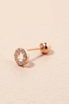 Astrid & Miyu Halo Gem Barbell Earring In Pink