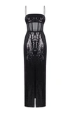 RASARIO SEQUINED TULLE CORSET GOWN,786626