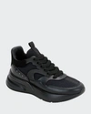 Alexander Mcqueen Oversized Runner Low-top Sneakers In Black/silver