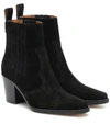 GANNI WESTERN SUEDE ANKLE BOOTS,P00428912