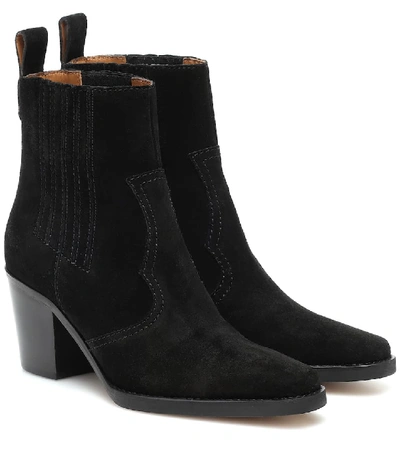 Ganni Western-style Ankle Boots In Black
