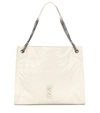 Saint Laurent Niki Large Quilted Crinkled Glossed-leather Tote In White