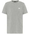 Acne Studios Womens Light Grey Melange Ellison Patch-embroidered Cotton T-shirt L